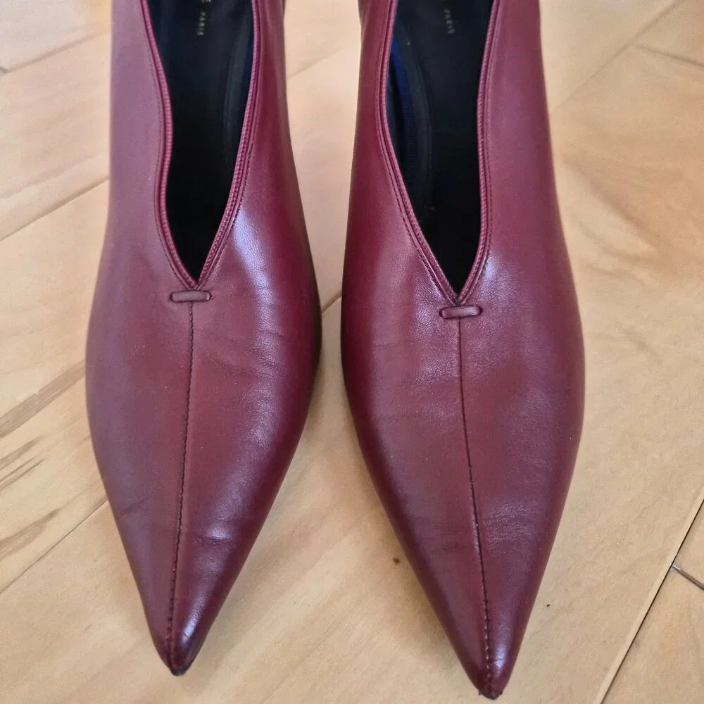 Celine Burgundy Pumps Sz 40 - Picture 2 of 10
